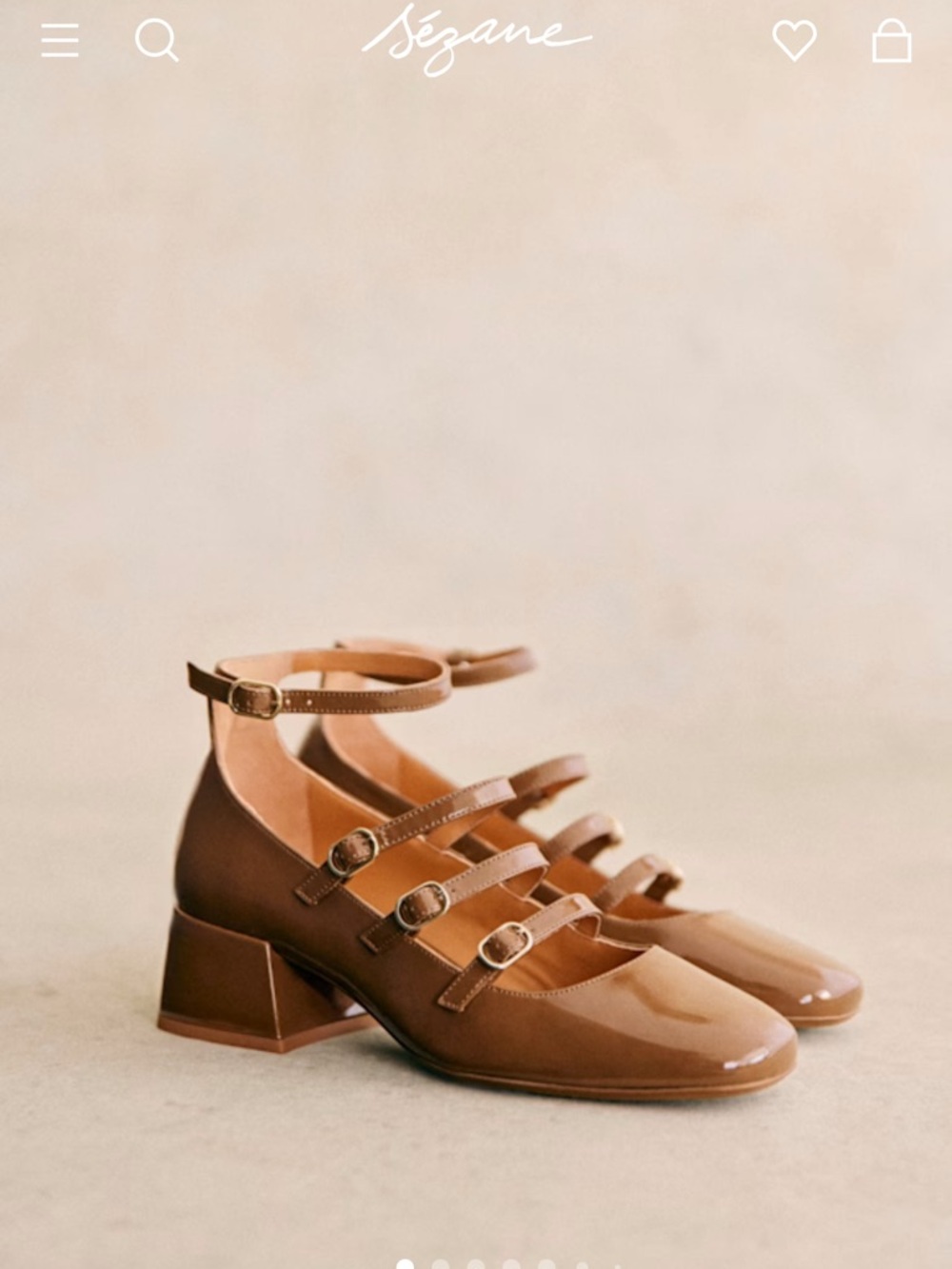 ELODIE MARY JANES in PATENT TAUPE Patent Mary Jane Heels with Ankle Strap - Picture 2 of 10
